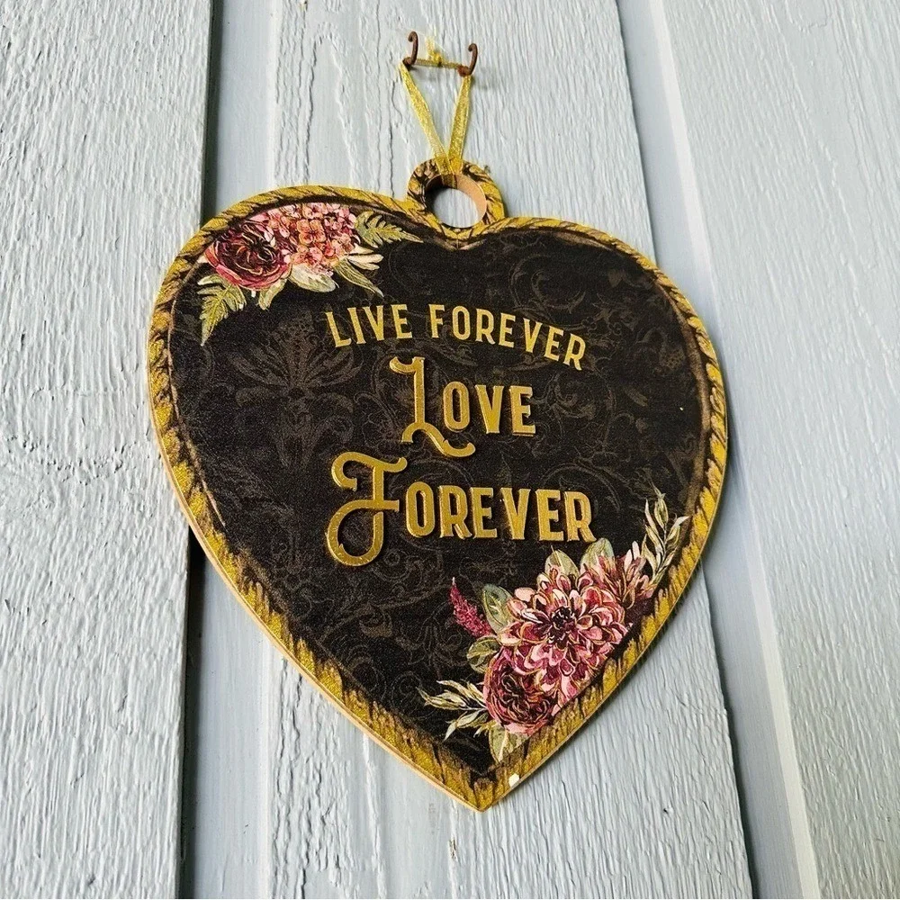 Michael's Halloween Wicked Garden Heart Gothic Live Forever Love Wall Art Plaque